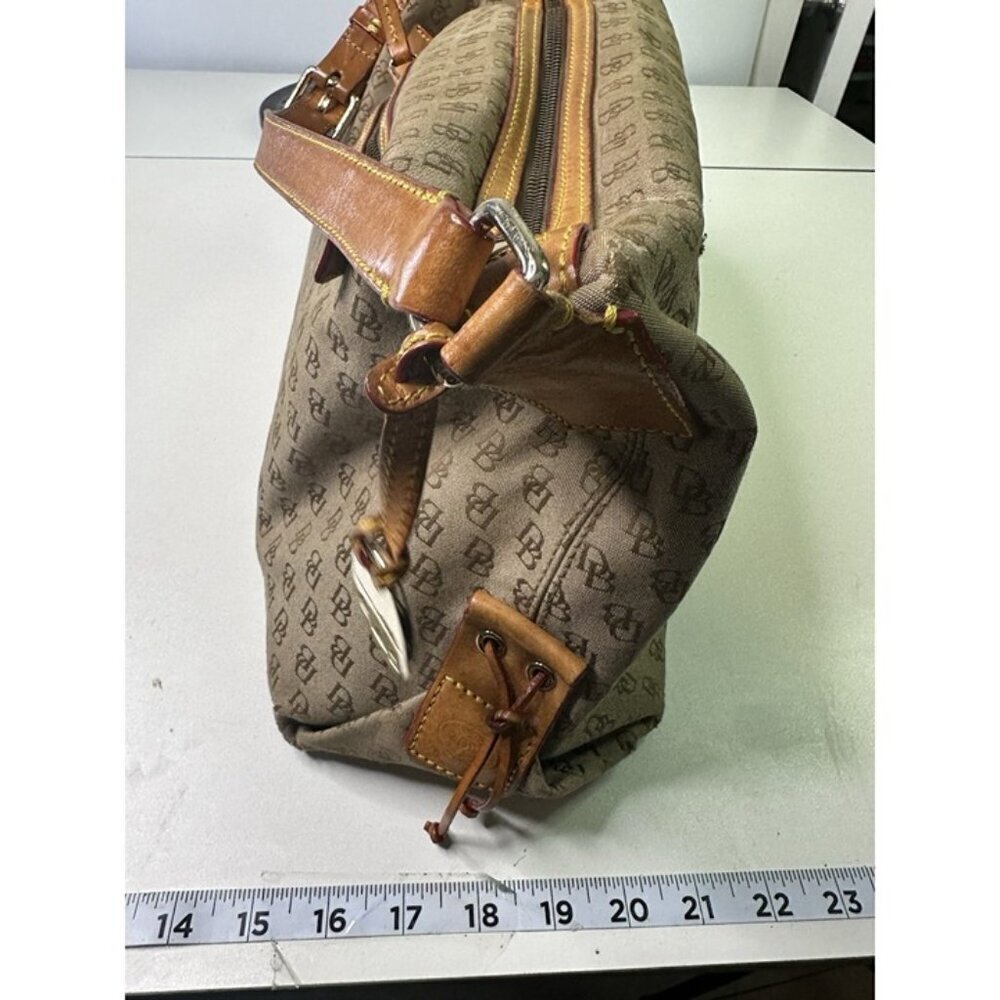 Vintage Dooney & Bourke Tan Signature Canvas Leather Monogram Shoulder Bag Purse - Picture 9 of 12